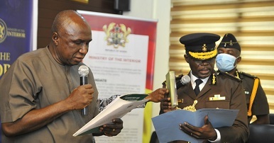prison-DG.......-Mr-Isaac-Kofi-Egyirright-being-sworn-into-office-by-Mr-Ambrose-Dery