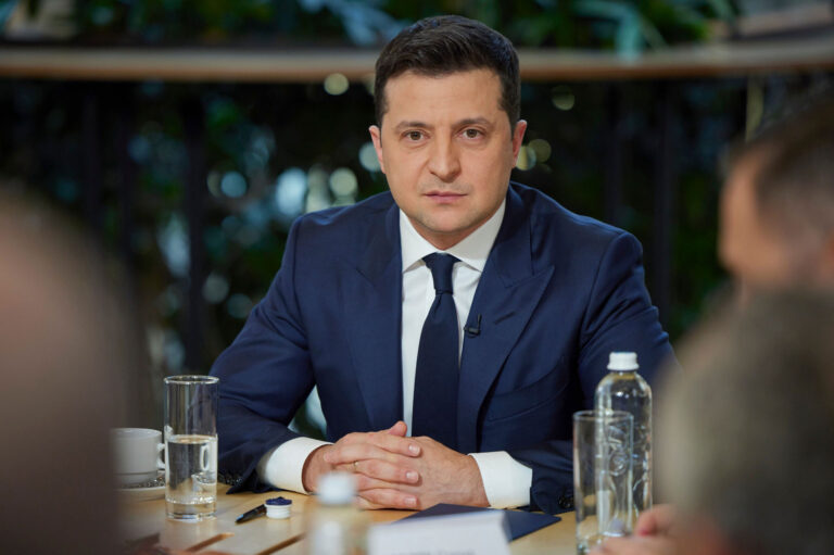 Ukrainian President Zelensky answers questions of journalists in Kiev, Ukraine - 26 Nov 2021
