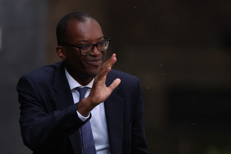 Kwasi Kwarteng arrives at Number 10 Downing Street in London